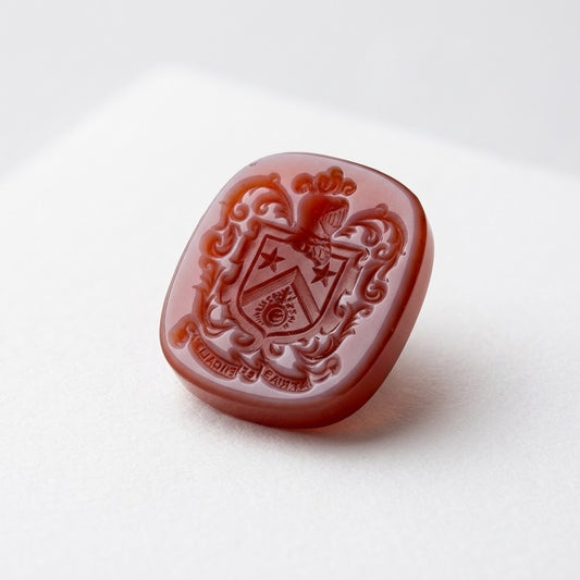Antique Sardonyx Heraldic Intaglio Seal Stone – 14 × 16 mm