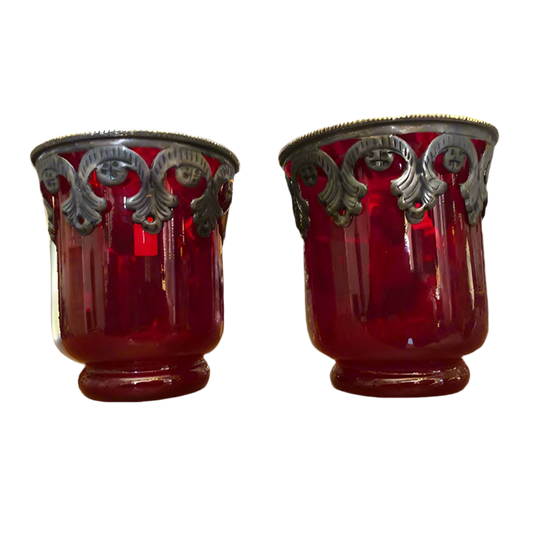 Vintage  Ruby Red Glasses-Set of 2