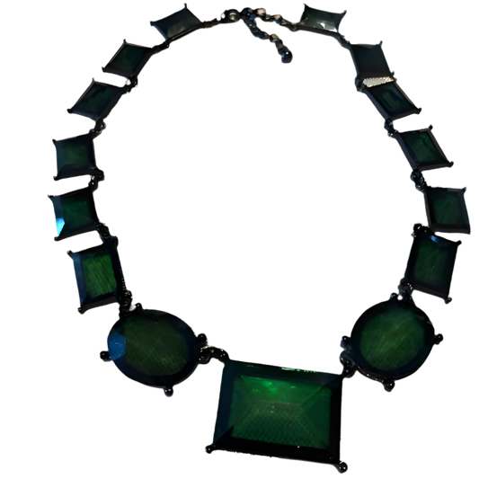 Vintage Bold Necklace Dark Green