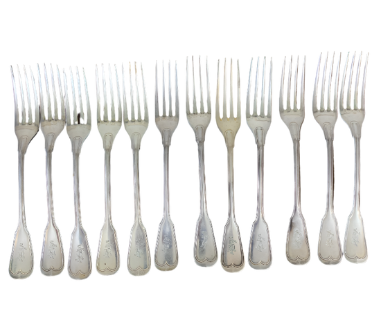 Set of silver-plate forks 