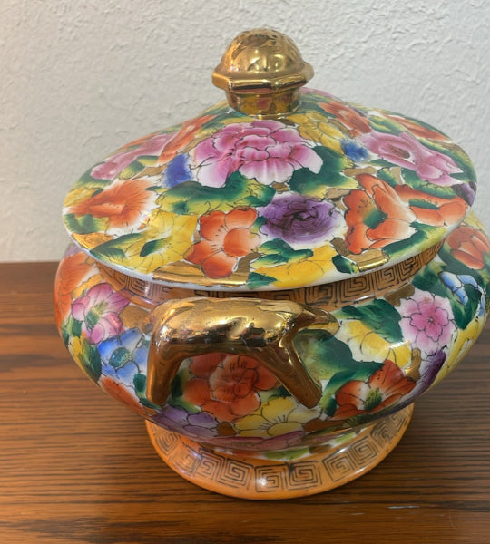 Vintage Chinese Millefleur Porcelain Lidded Tureen