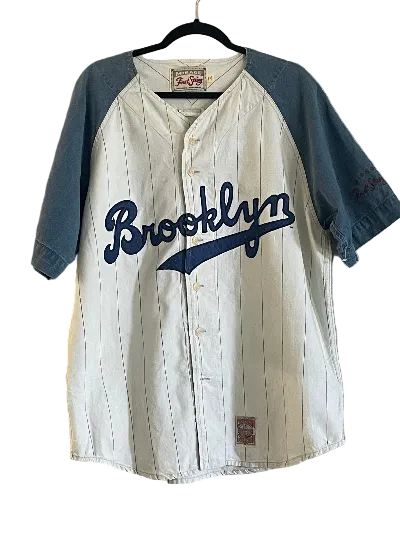 Vintage Brooklyn Baseball Jersey – Mirage First String Pinstripe Shirt Size M