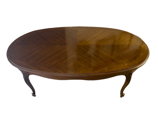 Drexel Queen Anne Style Oval Coffee Table – Solid Wood