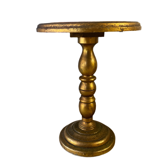 Hand-Painted Wooden Gilded Side Table by Alex Stuard