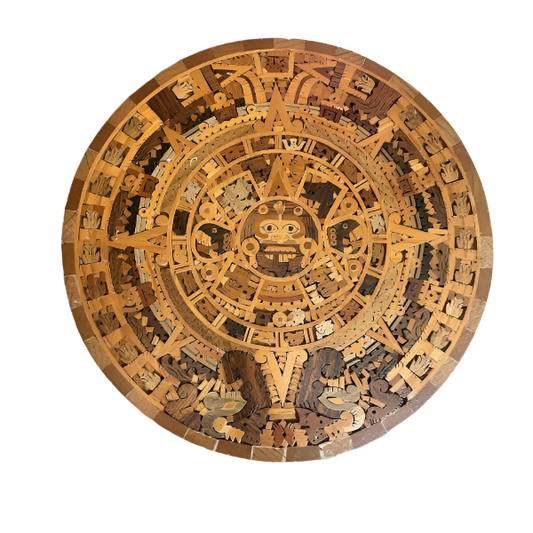 Handcrafted Aztec/Mayan Calendar Sculpture