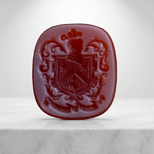 Antique Sardonyx Heraldic Intaglio Seal Stone – 14 × 16 mm