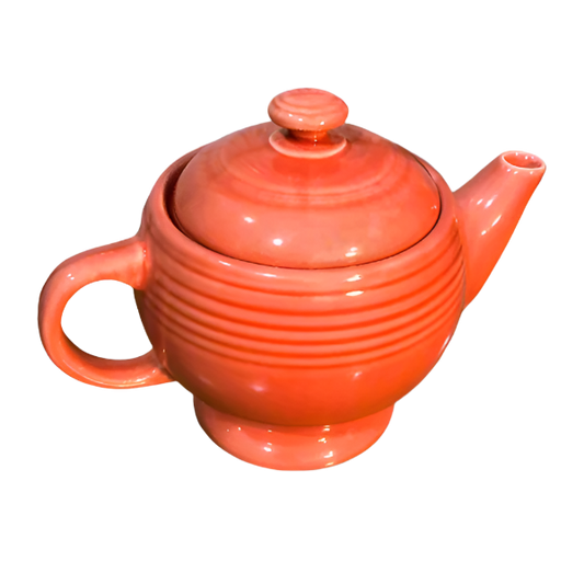 Retro Vintage Orange C Handle Teapot