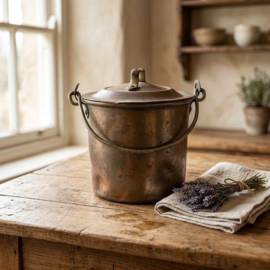 1930s Vintage Handmade Brass Storage Container