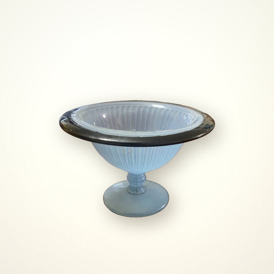 Vintage Art Deco Glass Pedestal Bowl