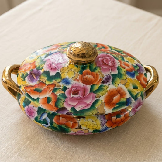 Vintage Chinese Millefleur Porcelain Lidded Tureen