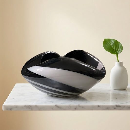 1970s Murano Art Glass Black & White